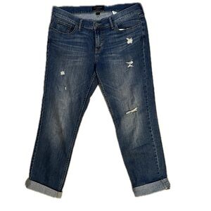 Banana Republic Girlfriend Jeans Distressed Medium Wash Rolled Cuffs – Size 29/8